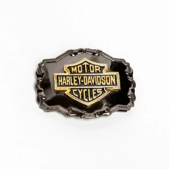 Rare Vtg Harley Davidson 70's Black Buckle - Picture 1 of 4